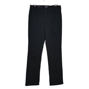 NYDJ Black High Rise Straight Cool Embrace Lift Tuck Jeans Womens 12 Tall